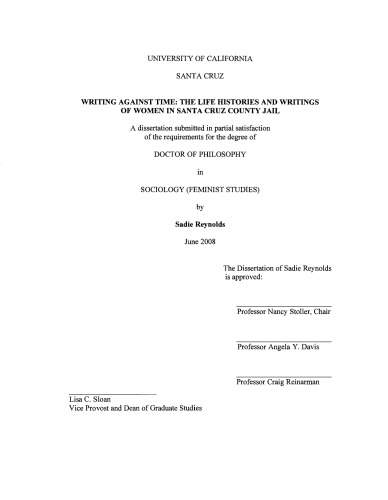 ﻿نوشتن در برابر زمان: تاریخچه زندگی و نوشته های زنان در زندان شهرستان سانتا کروز