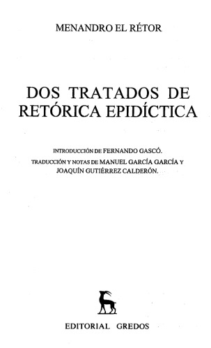 ﻿دو رساله بلاغت اپیدیکتیک / Two Treates of Epideictic Rhetoric