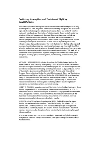 پراکندگی ، جذب و انتشار نور توسط ذرات کوچک