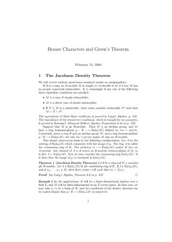 ﻿شخصیت های براوئر و قضیه گرین