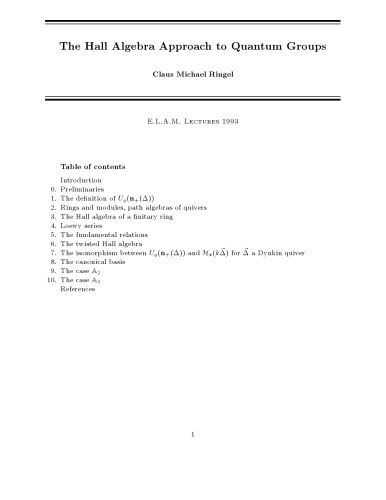 رویکرد سالن جبر به گروه های کوانتومی