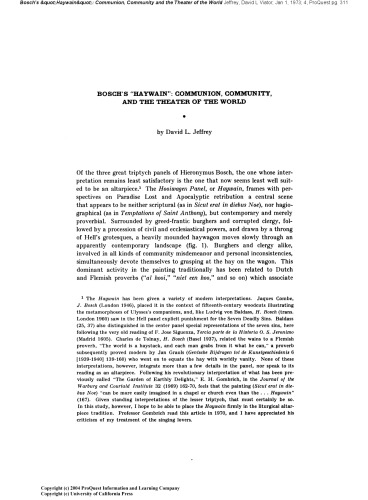 & quot؛ Haywain & quot؛ در بوش : اجتماع، جامعه و تئاتر جهان