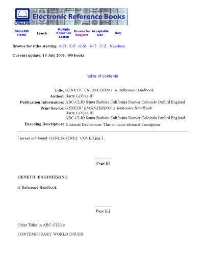 ﻿مهندسی ژنتیک: یک کتابچه مرجع