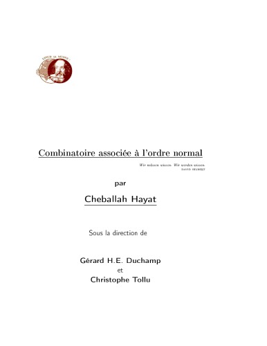 ﻿ترکیبات مرتبط با نظم عادی [پایان نامه]