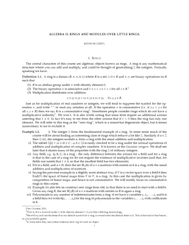 ﻿جبر 2: حلقه ها و ماژول ها روی حلقه های کوچک [یادداشت های سخنرانی]