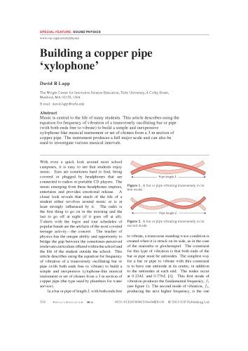 ﻿ساخت زیلوفون لوله مسی