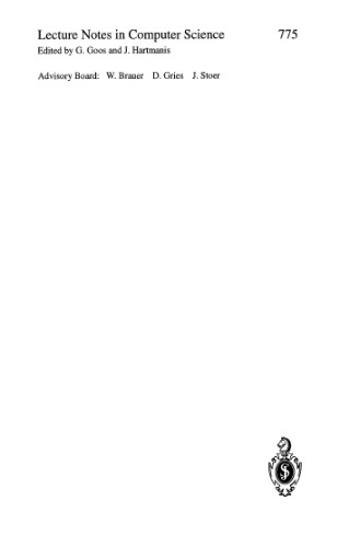 STACS 94: یازدهمین سمپوزیوم سالانه در مورد جنبه های نظری علوم کامپیوتر Caen ، فرانسه ، 24-26 فوریه ، مجموعه مقالات