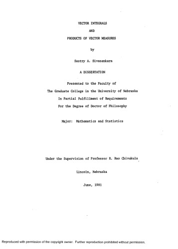 ﻿انتگرال های برداری و محصولات اندازه گیری های برداری [پایان نامه دکتری]