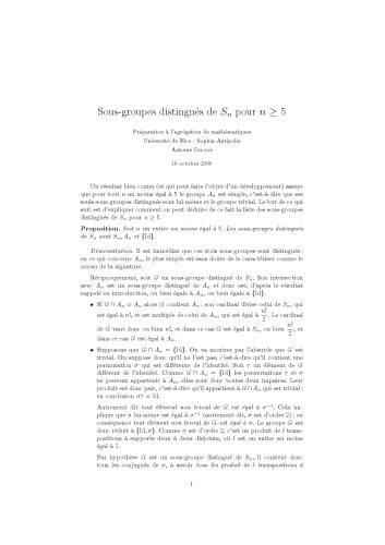 ﻿زیرگروه های برجسته Sn برای n >= 5 [یادداشت های توضیحی]