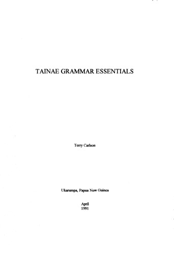 ﻿نکات ضروری دستور زبان Tainae [پیش‌نویس]