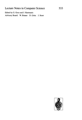 ﻿منطق علوم کامپیوتر: چهارمین کارگاه، CSL '90 هایدلبرگ، آلمان، 1 تا 5 اکتبر 1990 مجموعه مقالات