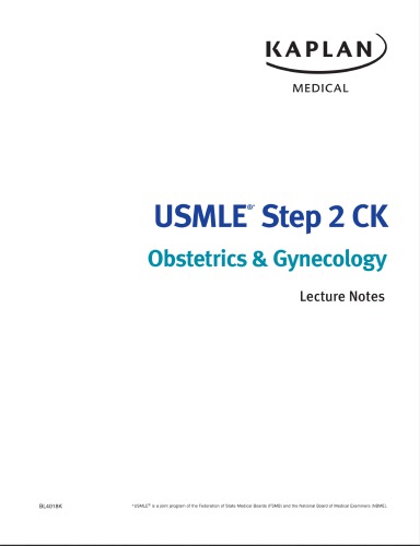 ﻿USMLE مرحله 2 CK یادداشت های سخنرانی: زنان و زایمان