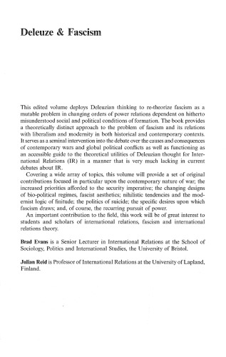 ﻿دلوز و فاشیسم: امنیت: جنگ: زیبایی شناسی