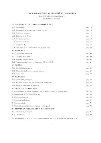 ﻿دوره جبر در Magisterium of Cachan