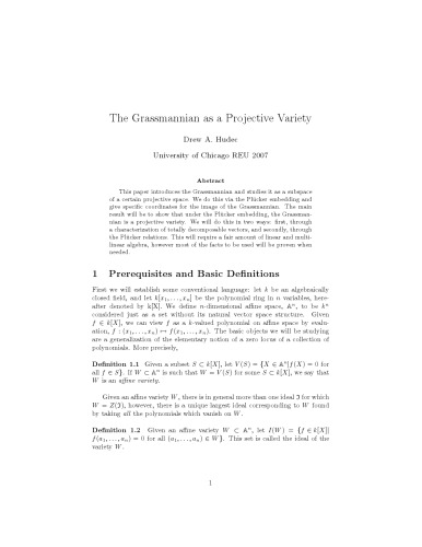 ﻿Grassmannian به عنوان یک تنوع تصویری