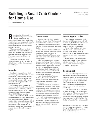 ﻿ساخت خرچنگ پز کوچک برای مصارف خانگی