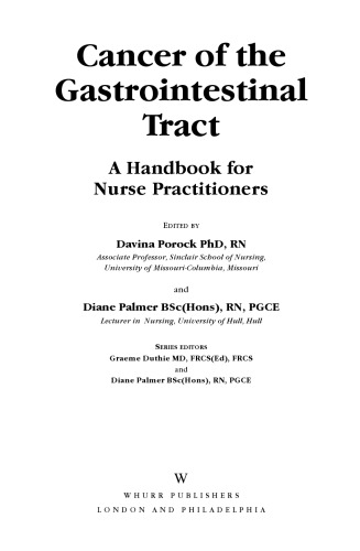 ﻿سرطان دستگاه گوارش: کتابچه راهنمای پرستاران