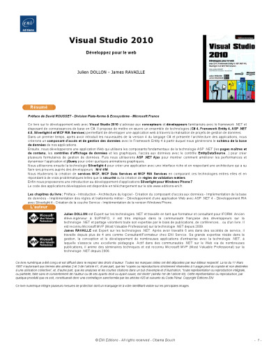 ﻿'استودیوی تصویری 2010; توسعه برای وب با C# 4، Entity Framework 4، ASP.net 4.0، ...'