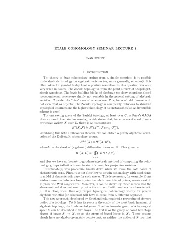 ﻿مینی سمینار Étale Cohomology