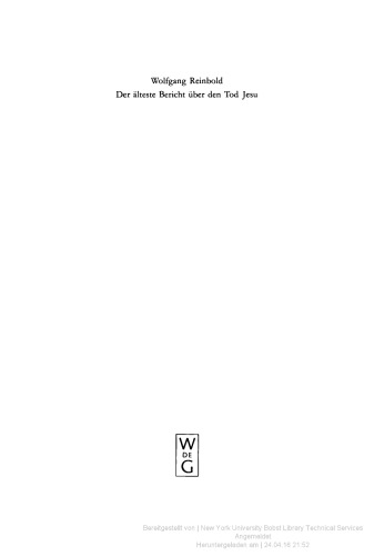 ﻿قدیمی ترین روایت از مرگ عیسی. تحلیل ادبی و نقد تاریخی تصاویر انجیلی از مصائب