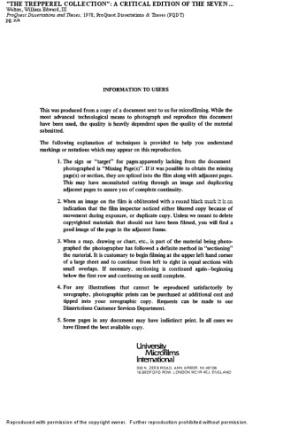 ﻿مجموعه ترپرل: نسخه ای انتقادی از هفت اخلاق منتشر نشده، با مقدمه. و یادداشت ها [diss.]