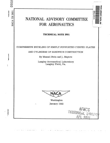 ﻿کمانش فشاری صفحات منحنی و سیلندرهای ساندویچی با تکیه گاه ساده