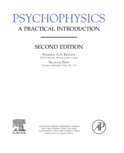 ﻿سایکوفیزیک ، چاپ دوم: یک مقدمه عملی