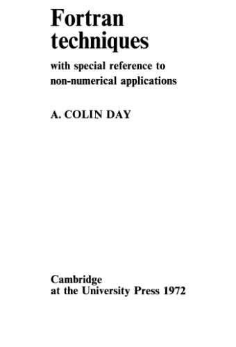 تکنیک های Fortran با مراجعه ویژه به برنامه های غیر عددی