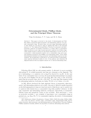 ﻿ایده آل های تعیین کننده، ایده آل های فافی و قضیه جزئی اصلی