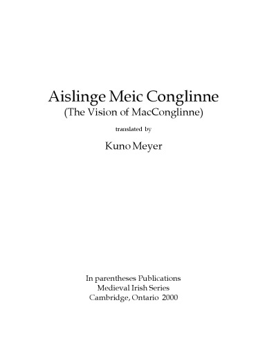 Aislinge Meic Conglinne (چشم انداز مک کنگلین) ، ترجمه کونو میر