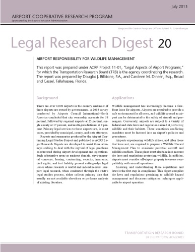 مسئولیت فرودگاه برای مدیریت حیات وحش