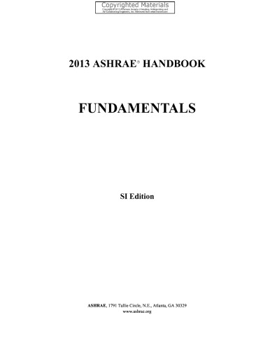کتاب راهنمای ASHRAE 2013 - Fundamentals SI Edition