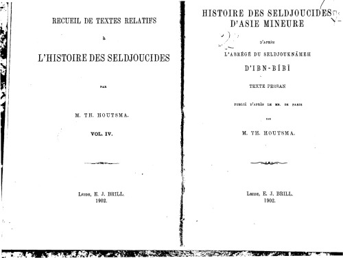 ﻿تاریخ سلجوقیان آسیای صغیر بر اساس خلاصه سلدوکنامه ابن بی بی