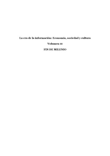 عصر اطلاعات ، پایان هزاره