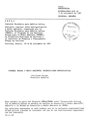 فقر شهری و محیط زیست: جهت گیری های روش شناختی