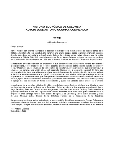 تاریخ اقتصادی کلمبیا