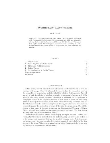 نظریه ابتدایی گالوا