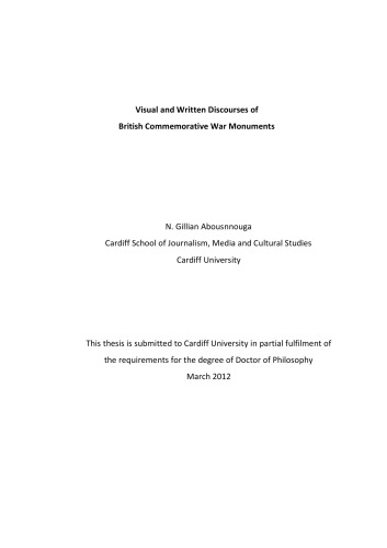 گفتمانهای بصری و نوشتاری از بناهای یادبود جنگی انگلیس.