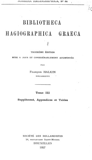 ﻿Bibliotheca hagiographica graeca