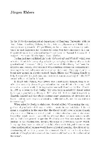 نسبیت عام. جلد افتخاری J. Ehlers