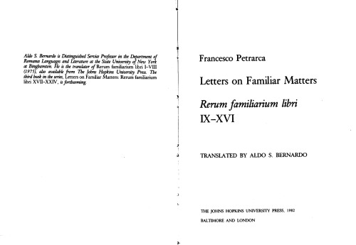Francesco Petrarca ، Rerum familiarium libri IX-XVI