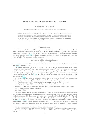﻿چند نکته در مورد جبرهای ذغالی متصل