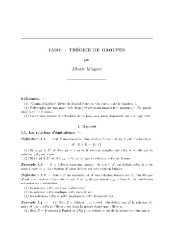 LM371: نظریه گروه