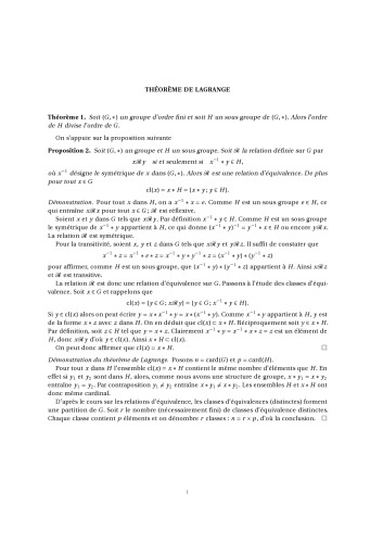 قضیه لاگرانژ