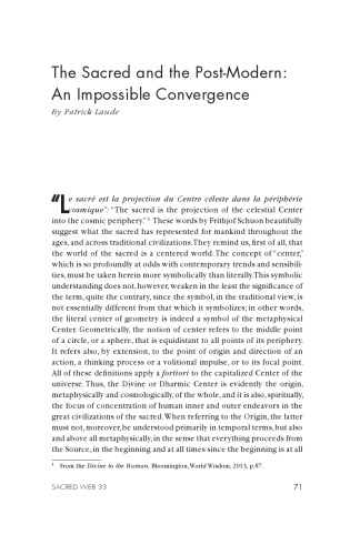 ﻿مقدس و پست مدرن: همگرایی غیرممکن