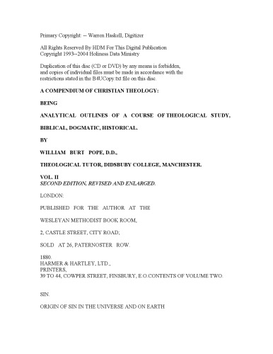 خلاصه ای از الهیات مسیحی: الهیات سیستماتیک جلد 2 از 3