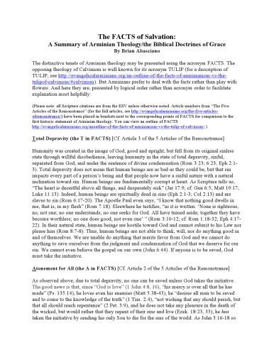 واقعیت های نجات: خلاصه ای از الهیات آرمین / آموزه های انجیل از فضل: 5 نکته از آرمینشیسم