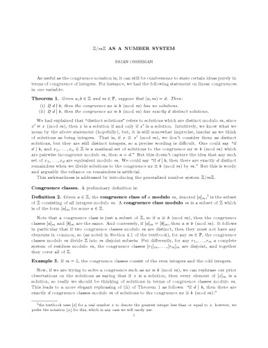 ﻿Z/mZ به عنوان یک سیستم اعداد