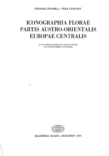 ﻿Iconographia florae partis austro-orientalis Europae Centralis : شمایل نگاری فلور از قسمت جنوب شرقی اروپای مرکزی