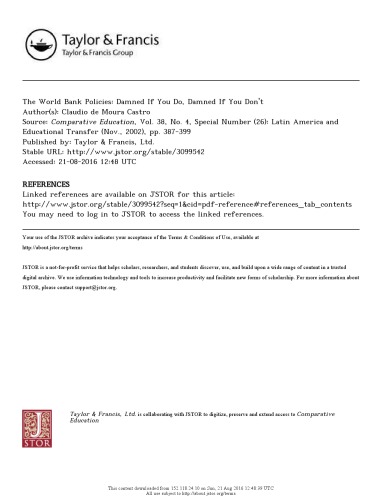 ﻿سیاست های بانک جهانی: لعنتی اگر این کار را کنی، لعنتی اگر نکنی